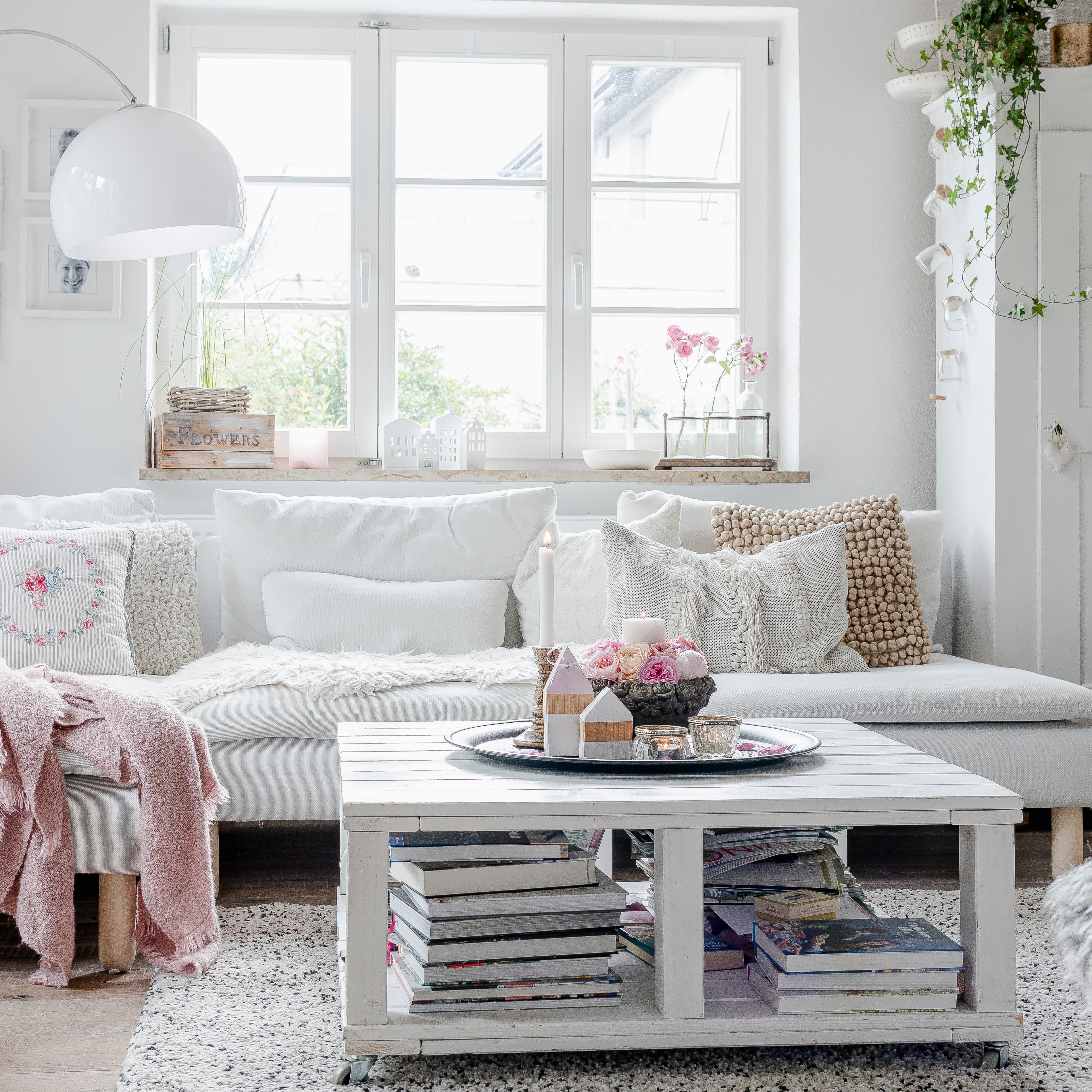 Shabby Chic Wohnzimmer einrichten und dekorieren