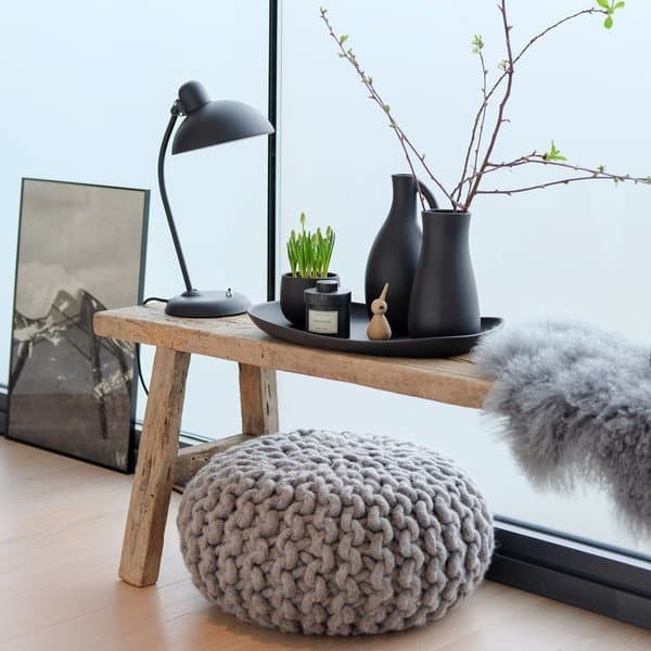 Deko Ideen für Poufs und Strickpoufs